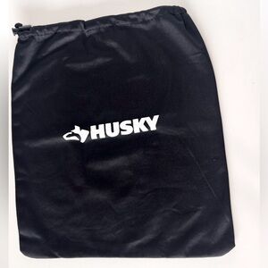 HUSKY Black Drawstring Bag with Logo 13”